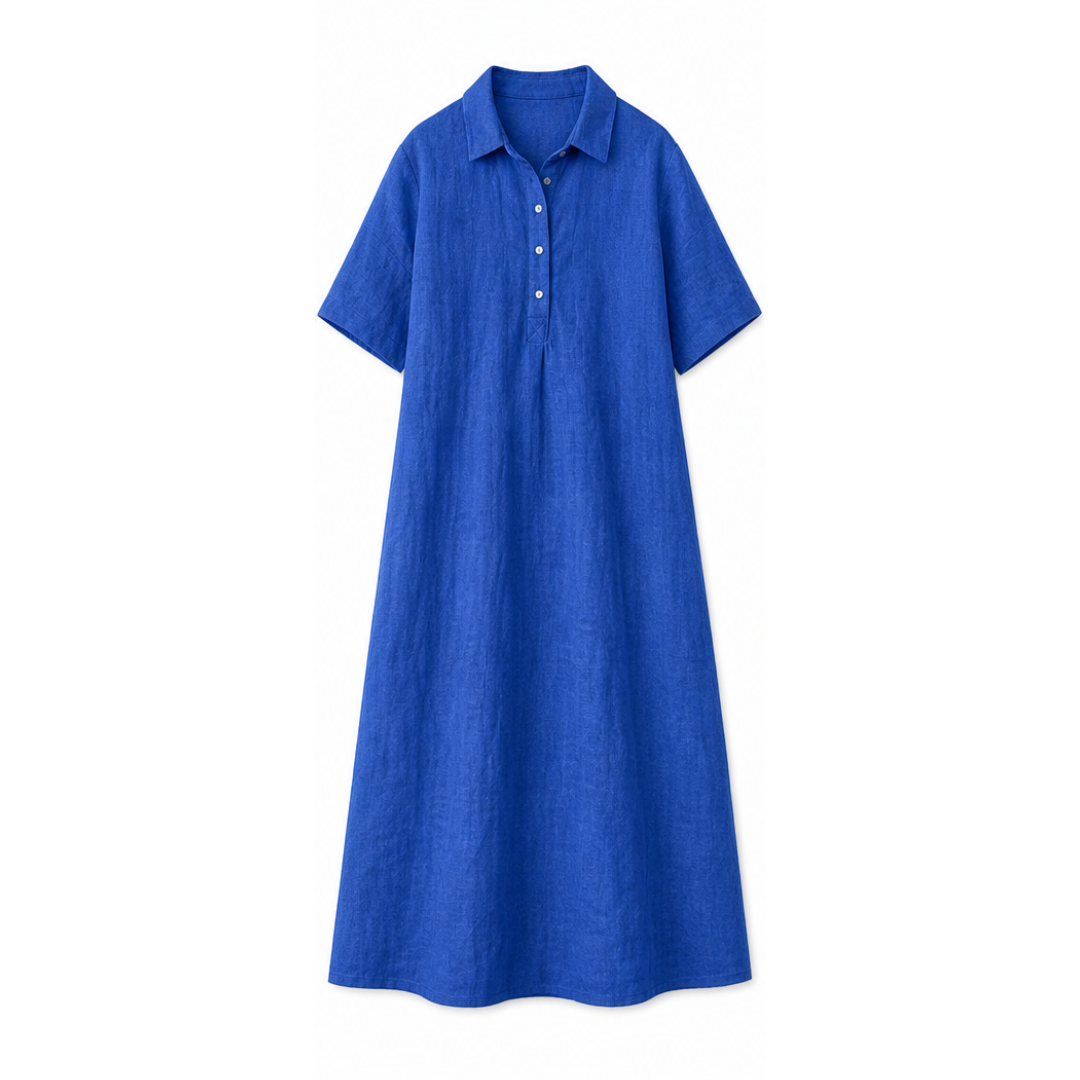 Linen Polo Midi Dress for Easy Everyday Style — View 10 | Clova