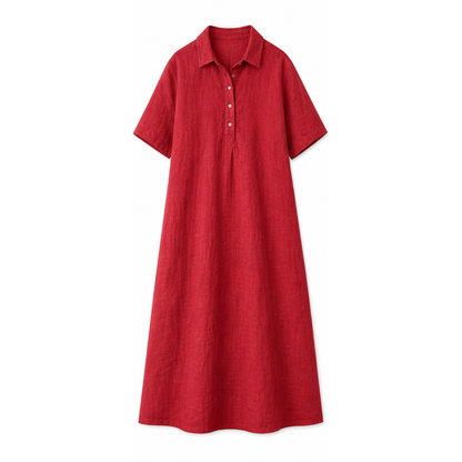 Linen Polo Midi Dress for Easy Everyday Style — View 9 | Clova