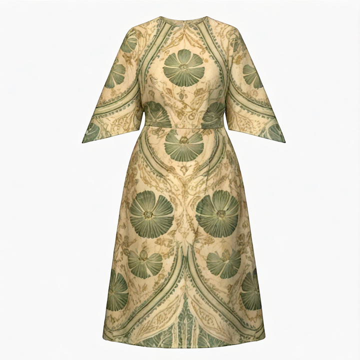Serenza Vintage Tapestry Midi Dress for Curves — View 11 | Clova