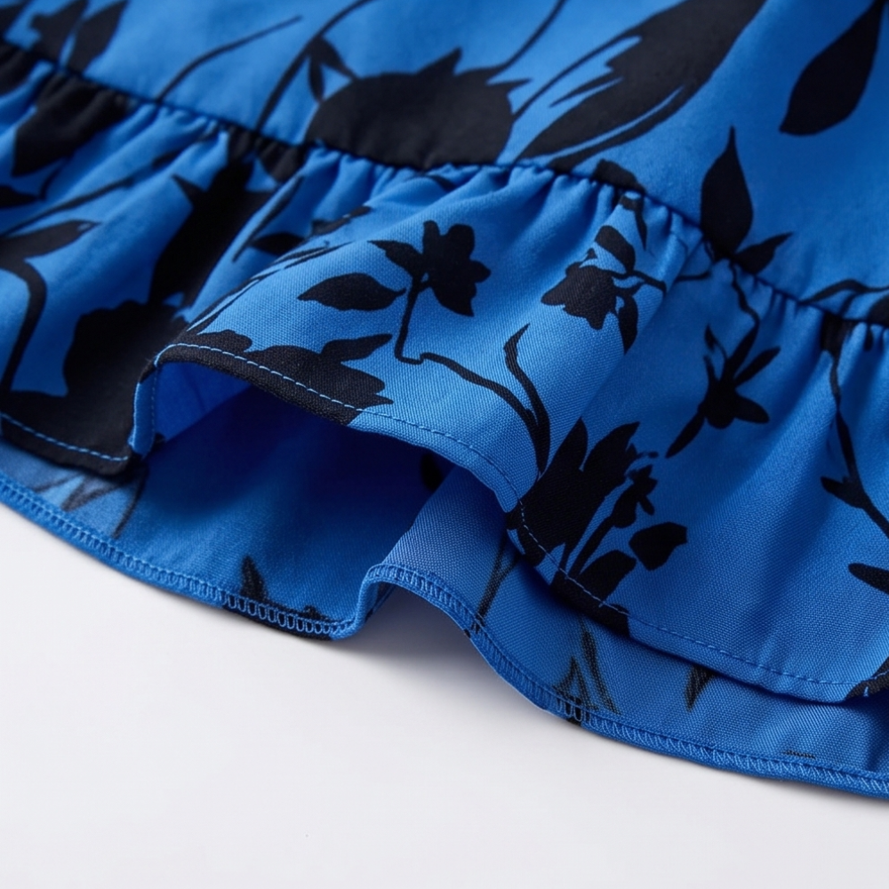 Tie-Front Smocked Mini Sundress — View 10 | Clova