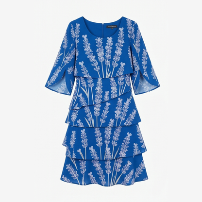 Lumielle Tiered Floral Midi Dress for Special Occasions — View 10 | Clova