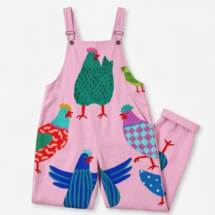 QueenBee Artisan Print Plus-Size Overall — View 13 | Clova