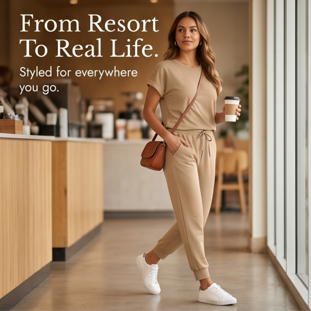 Matching Tee & Jogger Set with Pockets — View 8 | Clova