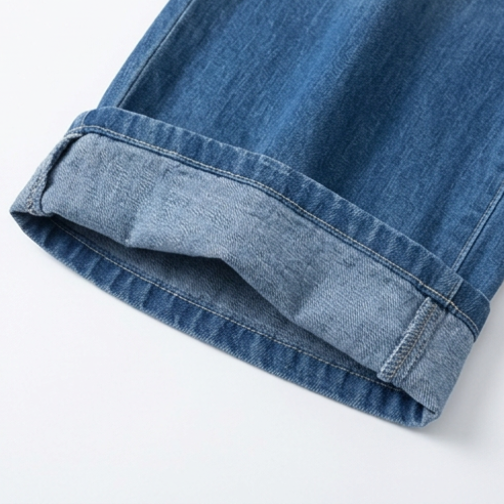 Soluna Off-Shoulder Wide Leg Denim Jumpsuit — View 8 | Clova