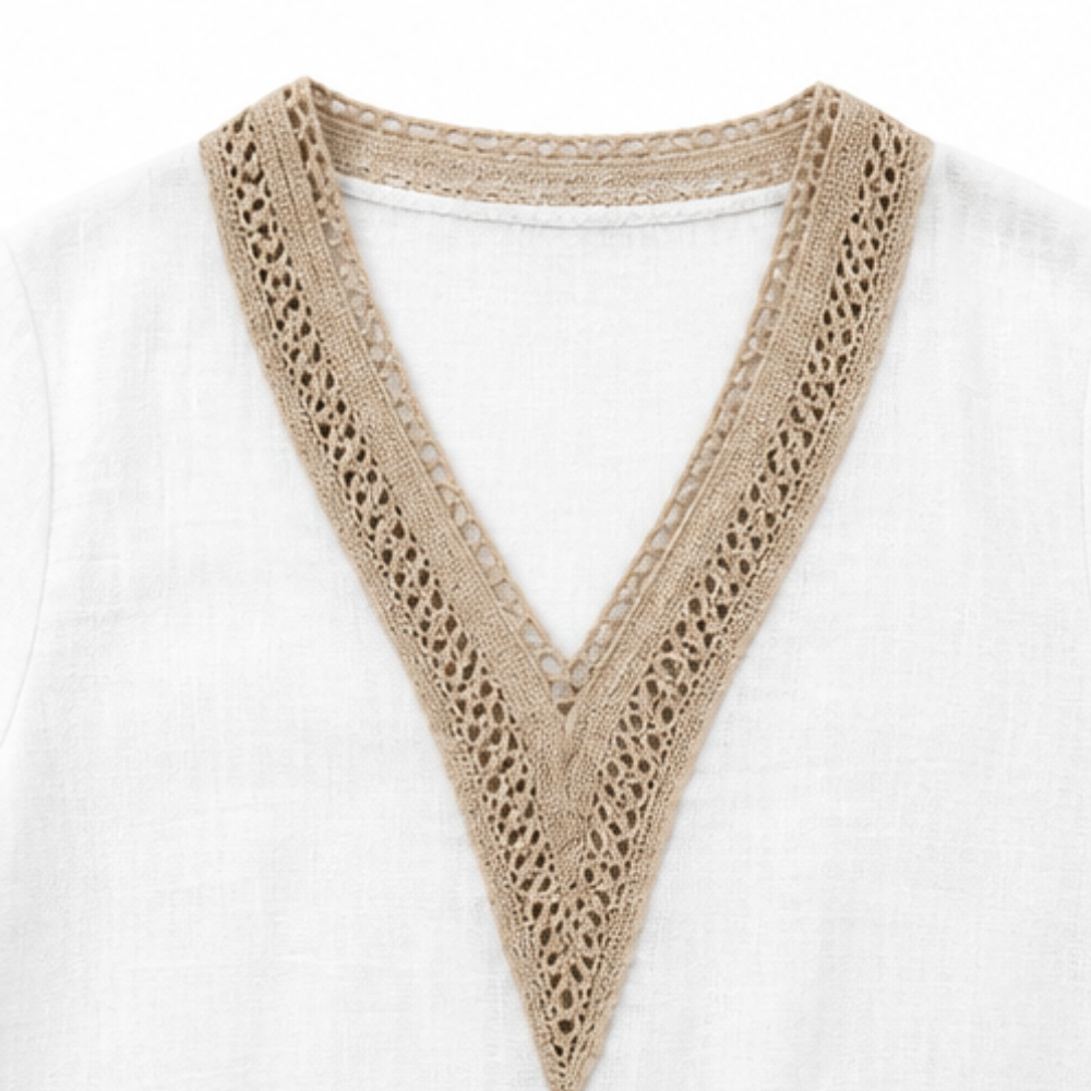 Crochet V-Neck Set — View 7 | Clova
