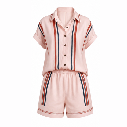 Tara - Coastal Shirt and Shorts Set — View 13 | Clova