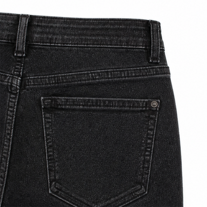 Flattering High-Waist Stretch Denim Capris — View 10 | Clova