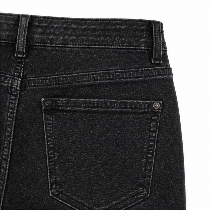 Flattering High-Waist Stretch Denim Capris — View 10 | Clova