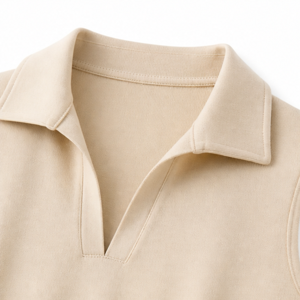 Collared Two-Piece Set with Drawstring Wide-Leg Pants — View 7 | Clova