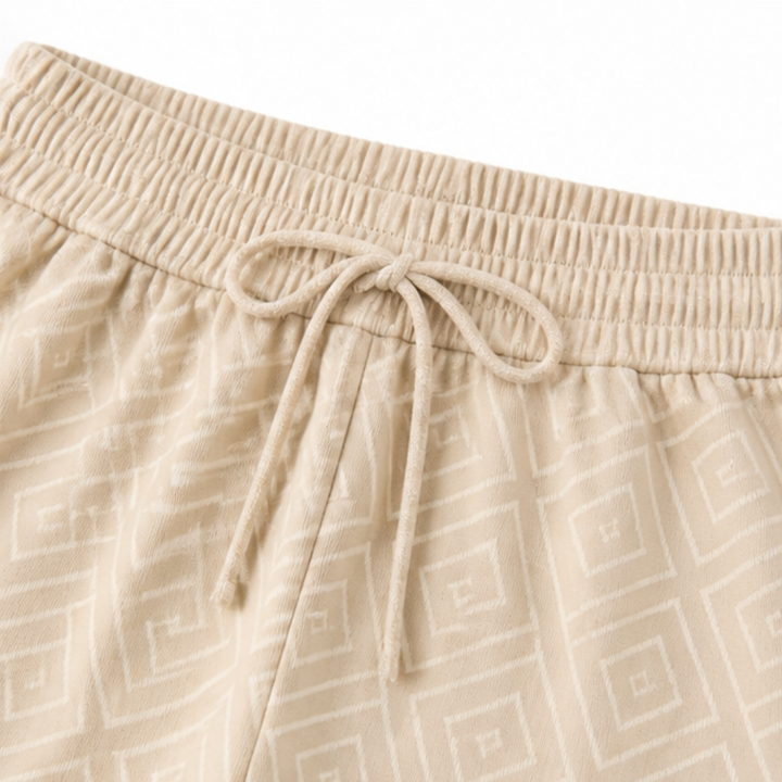 Collared Two-Piece Set with Drawstring Wide-Leg Pants — View 9 | Clova