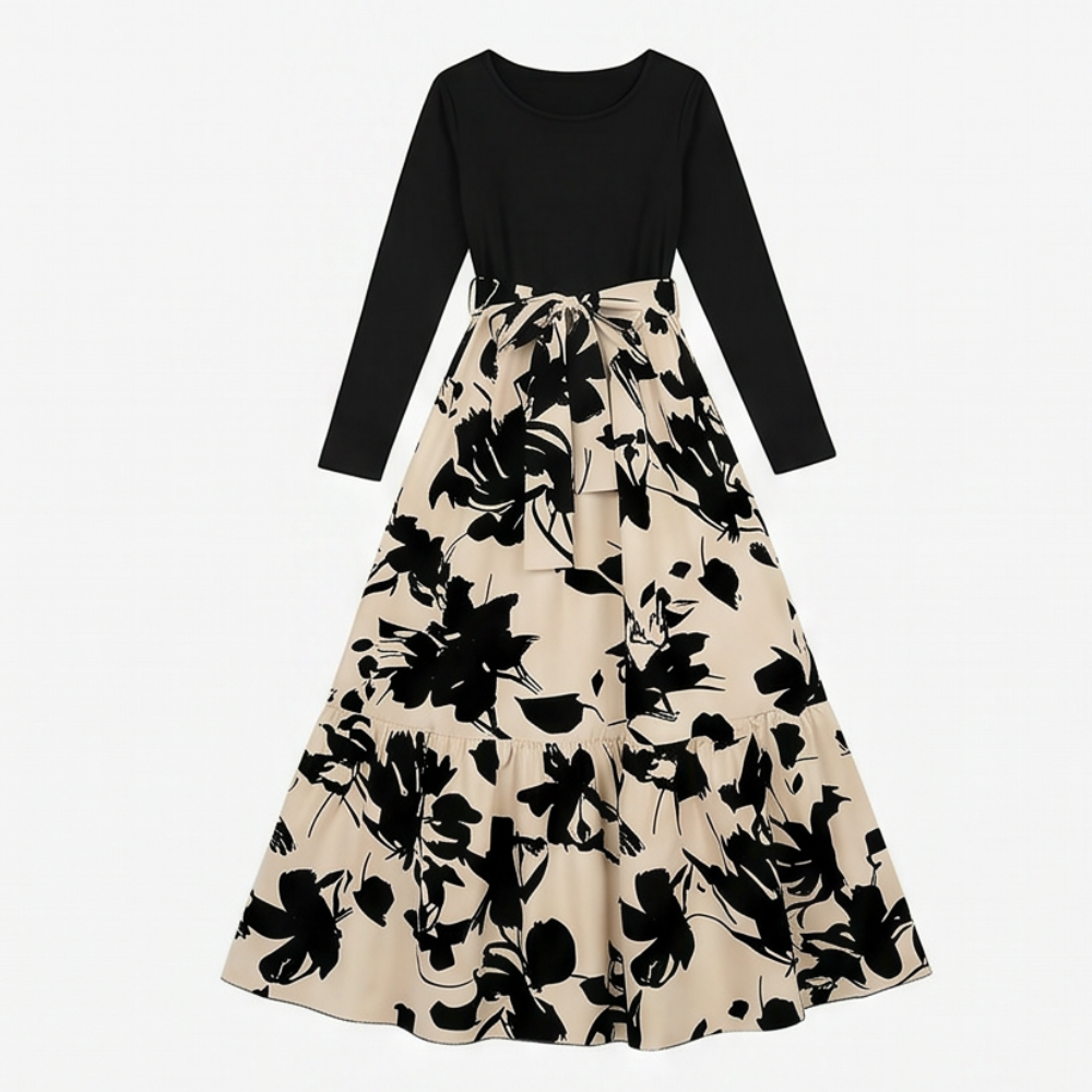 Floral Tie-Waist Maxi Dress — View 10 | Clova