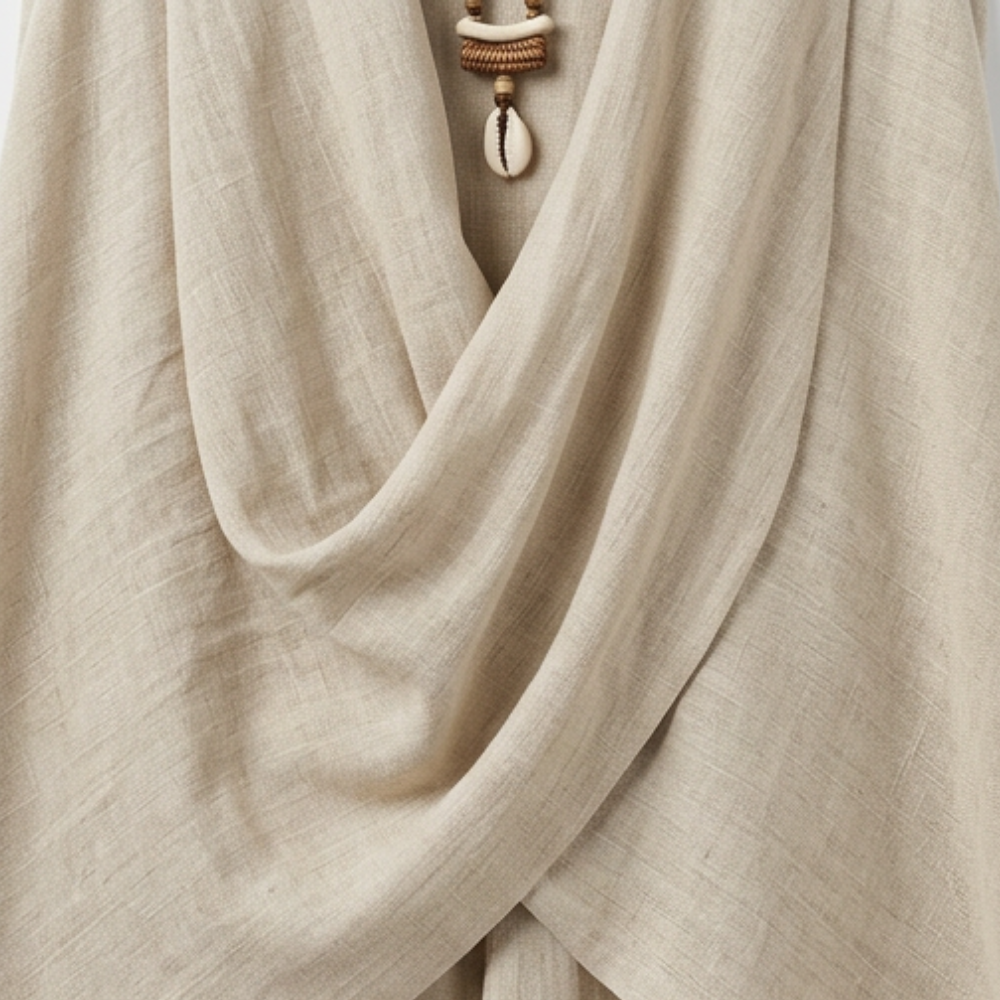 Draped Linen Two-Piece Set — View 7 | Clova