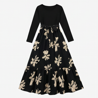 Floral Tie-Waist Maxi Dress — View 15 | Clova
