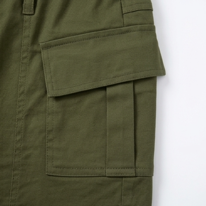 High-Waisted Stretch Cargo Shorts — View 9 | Clova