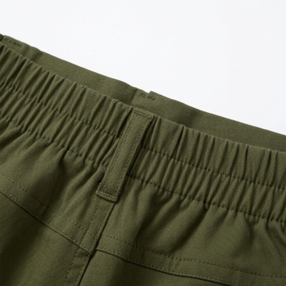 High-Waisted Stretch Cargo Shorts — View 8 | Clova
