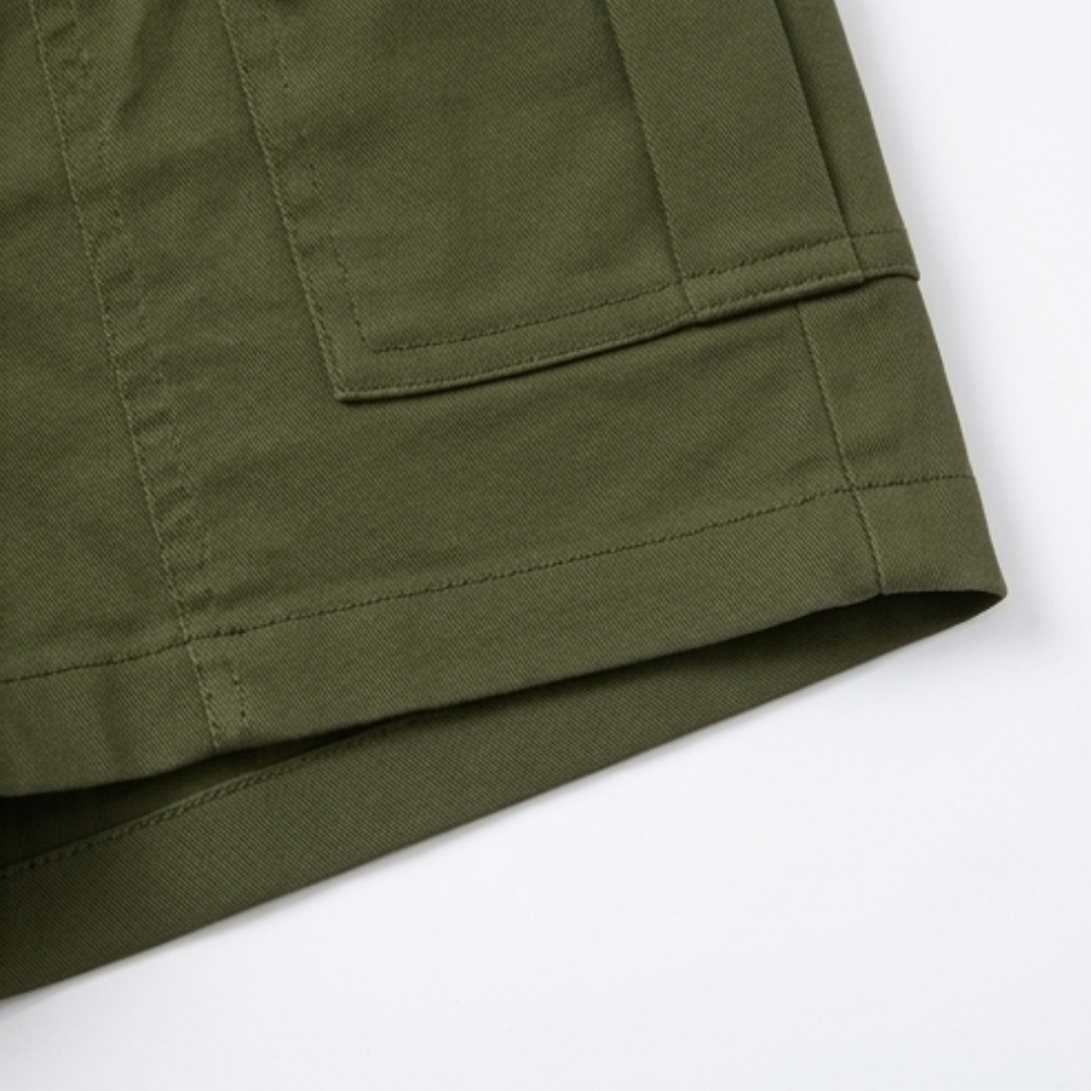 High-Waisted Stretch Cargo Shorts — View 10 | Clova
