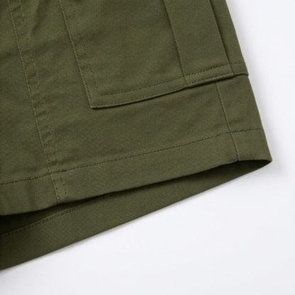 High-Waisted Stretch Cargo Shorts — View 10 | Clova