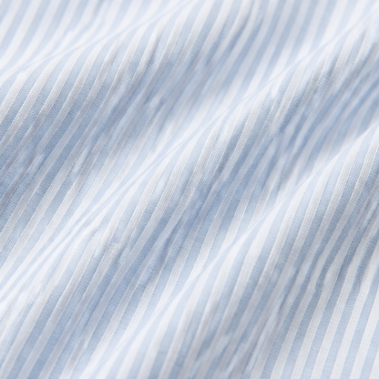 Striped Henley Top with Slimming Stripe Panel — View 10 | Clova