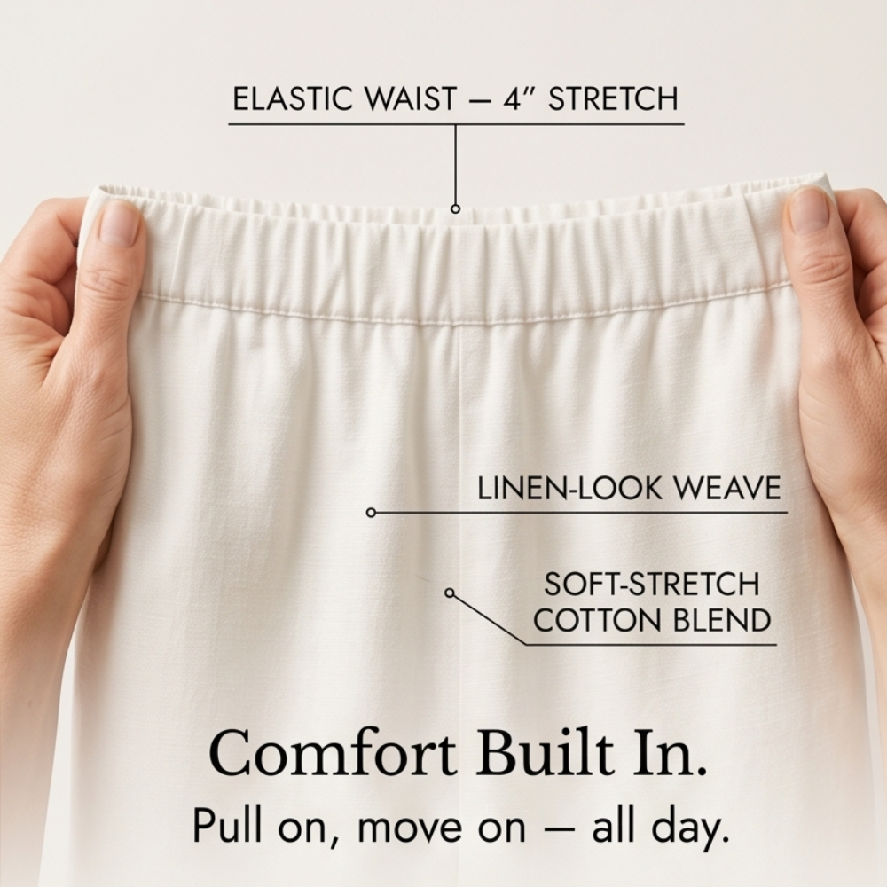 Soft-Stretch Cropped Pants — View 9 | Clova