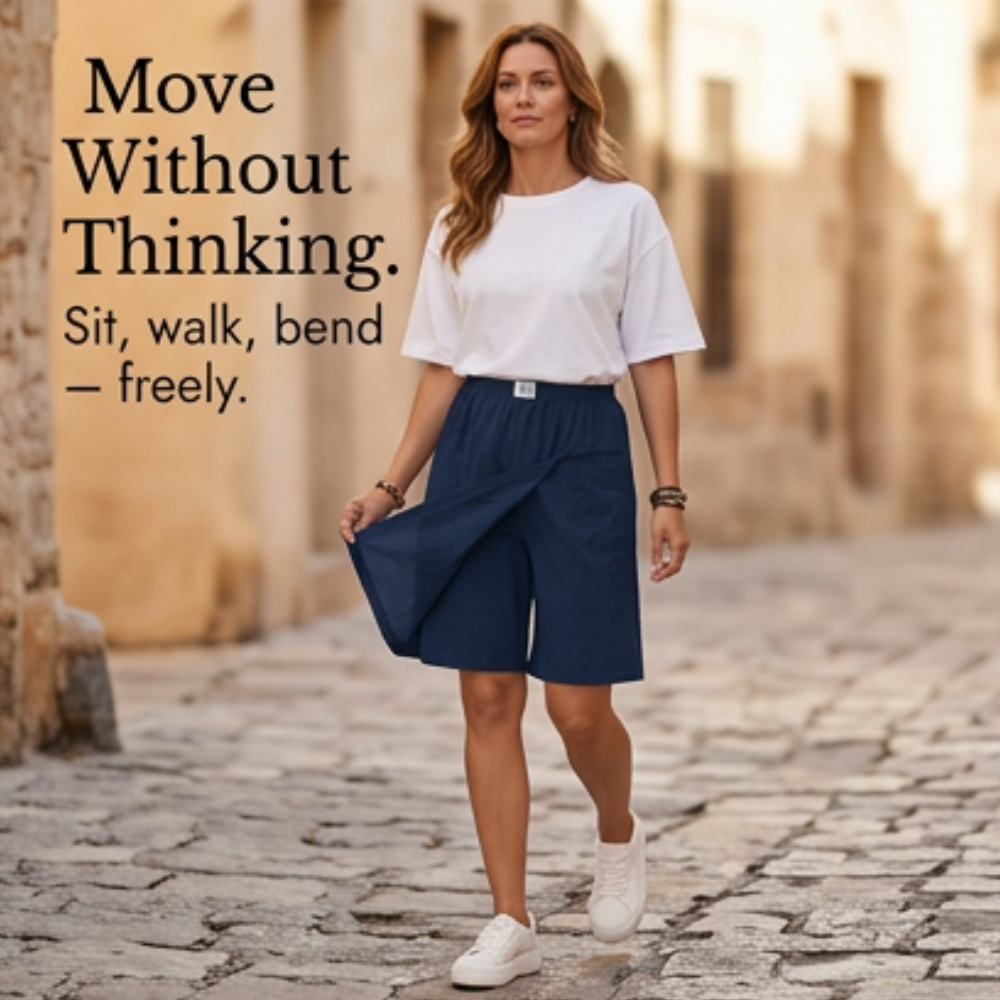 Wrap-Front Skort with Hidden Shorts — View 8 | Clova