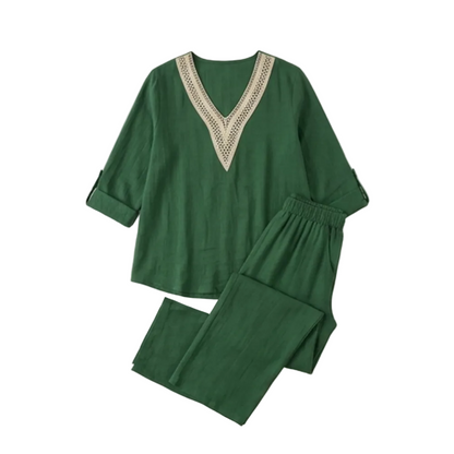 Crochet V-Neck Set — View 13 | Clova