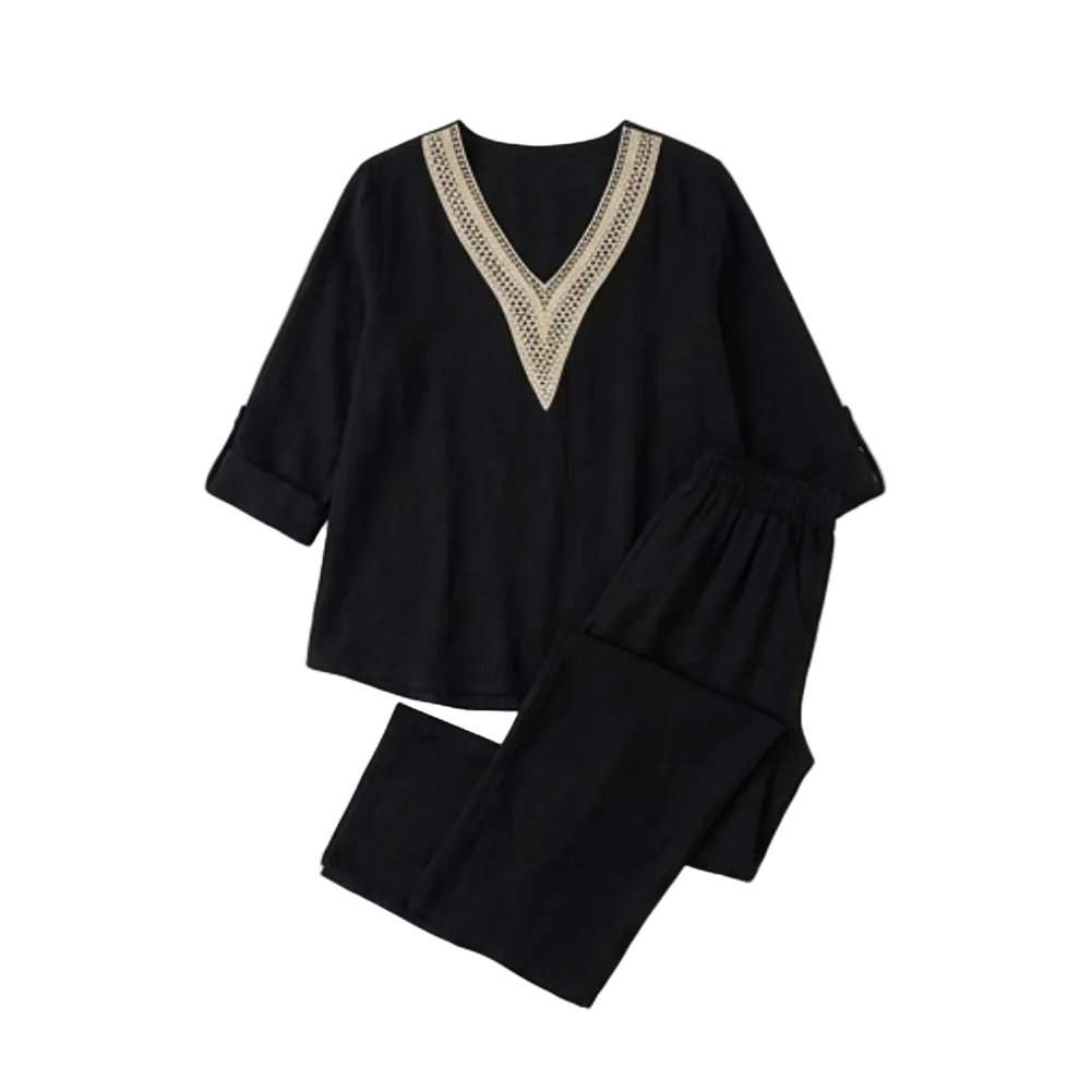 Crochet V-Neck Set — View 14 | Clova