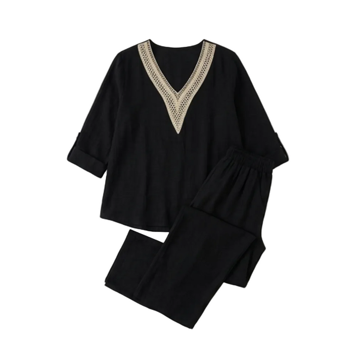 Crochet V-Neck Set — View 14 | Clova