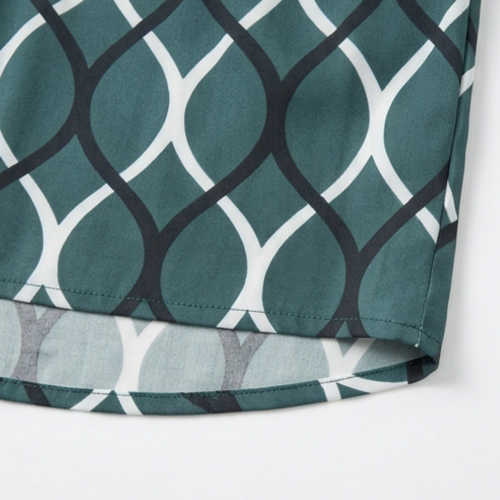 Flowy Printed V-Neck Blouse — View 11 | Clova