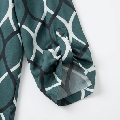 Flowy Printed V-Neck Blouse — View 9 | Clova