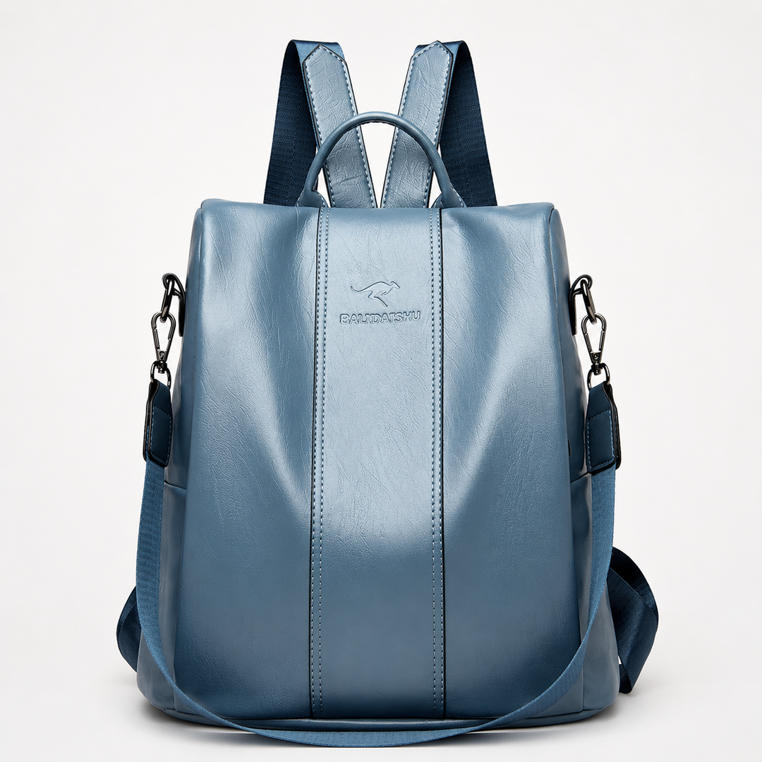 Convertible Leather Backpack Crossbody Bag for Women