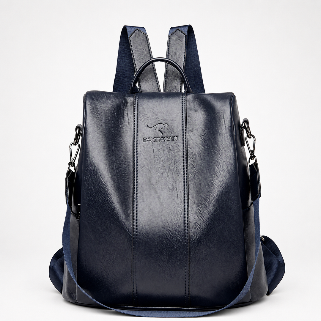 Convertible Leather Backpack Crossbody Bag for Women
