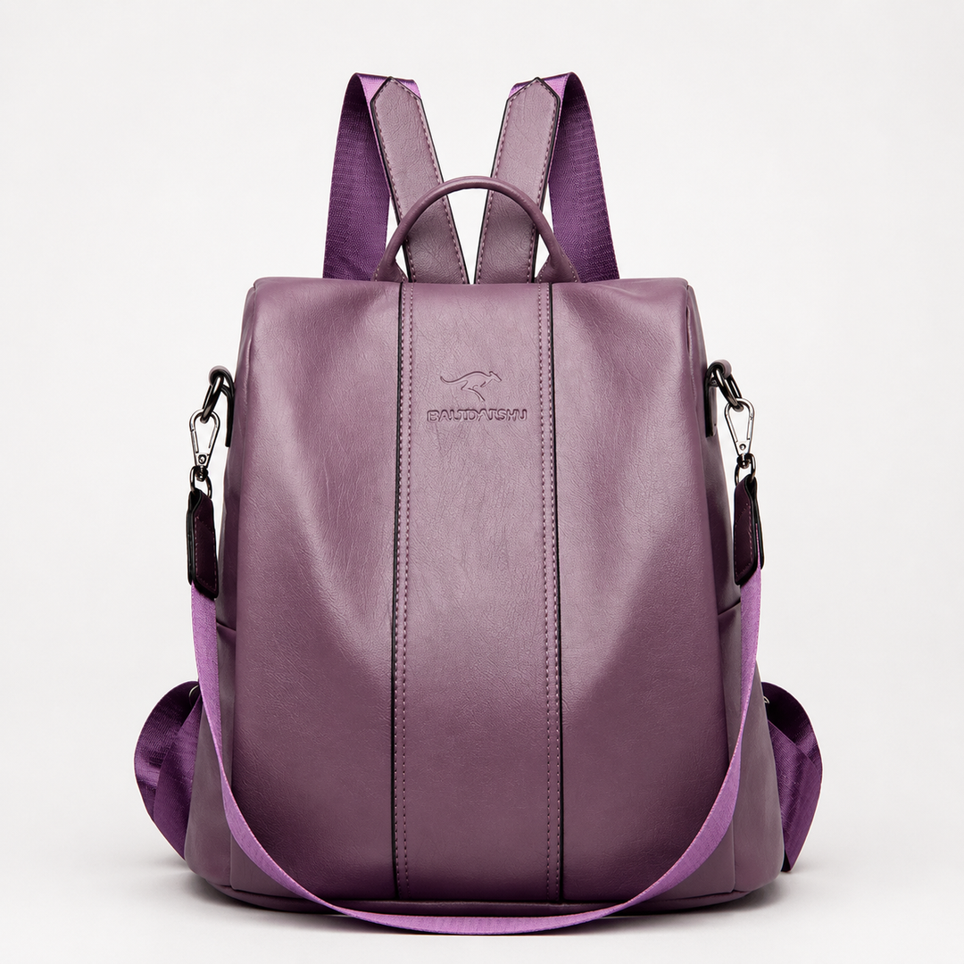 Convertible Leather Backpack Crossbody Bag for Women