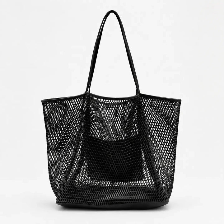 Mesh Beach Tote Bag with Hidden Zip Pocket, Sand Free Shoulder Bag for Women