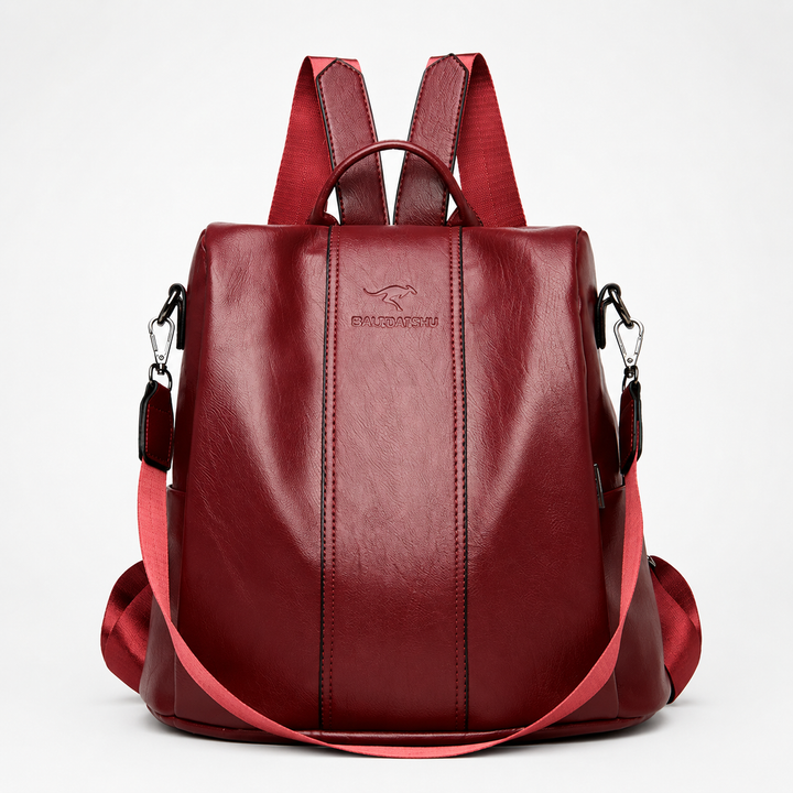 Convertible Leather Backpack Crossbody Bag for Women