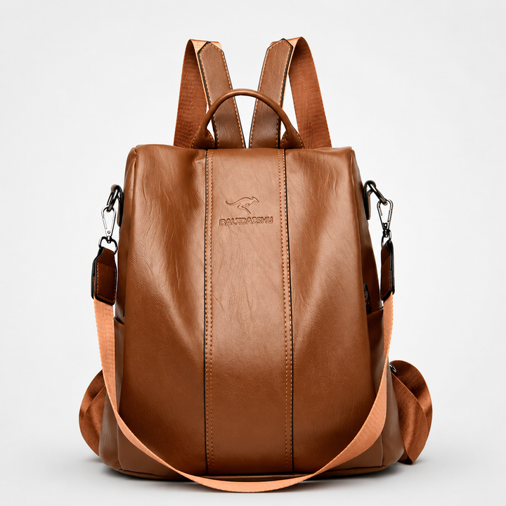 Convertible Leather Backpack Crossbody Bag for Women