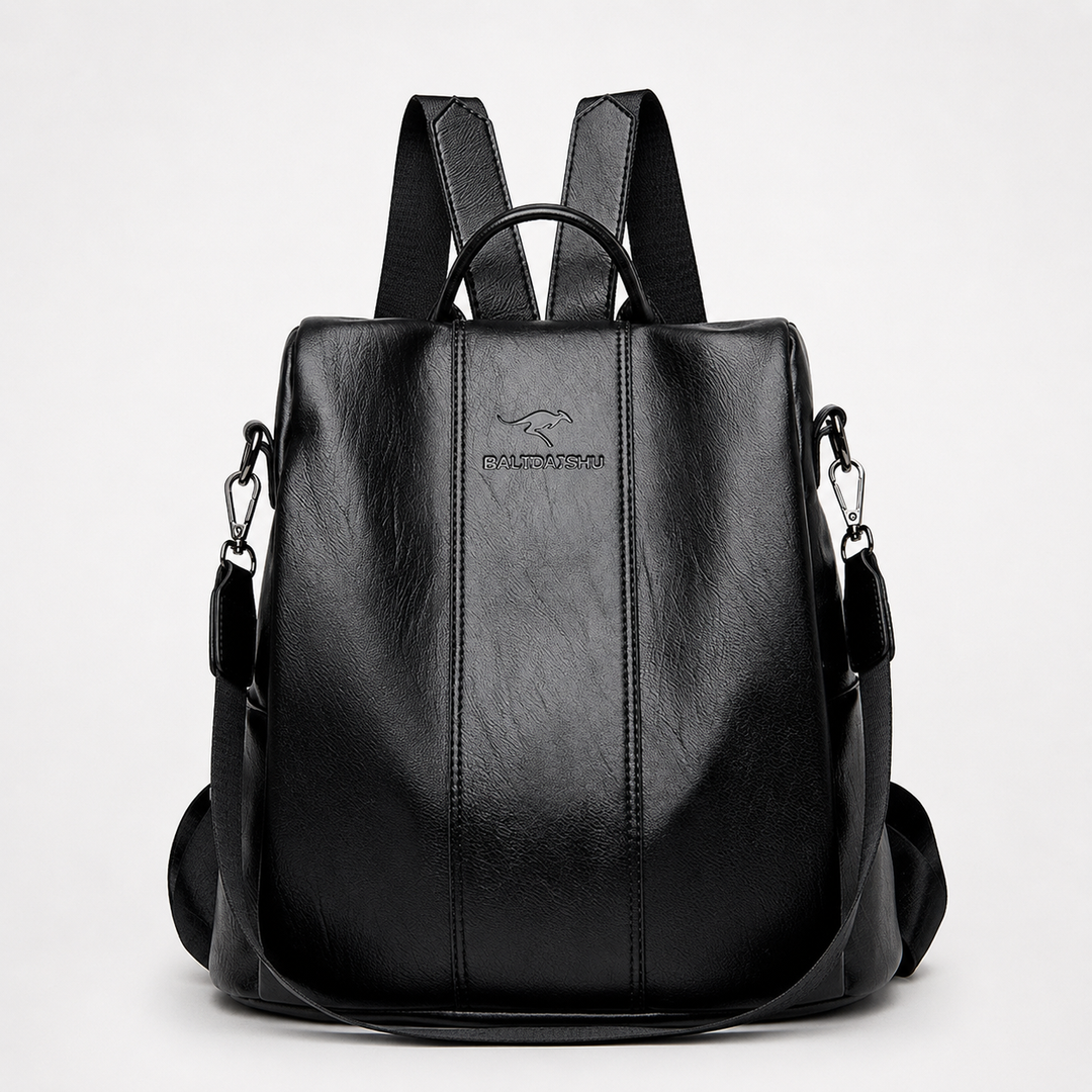Convertible Leather Backpack Crossbody Bag for Women