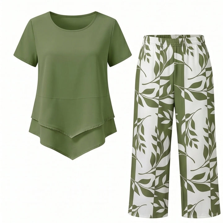 Asymmetric Tunic &amp; Wide Leg Pants Set