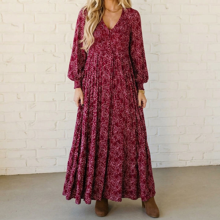 Smocked Waist Floral Maxi Dress