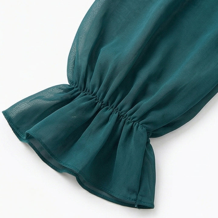 Pleated Ruffle Midi Dress