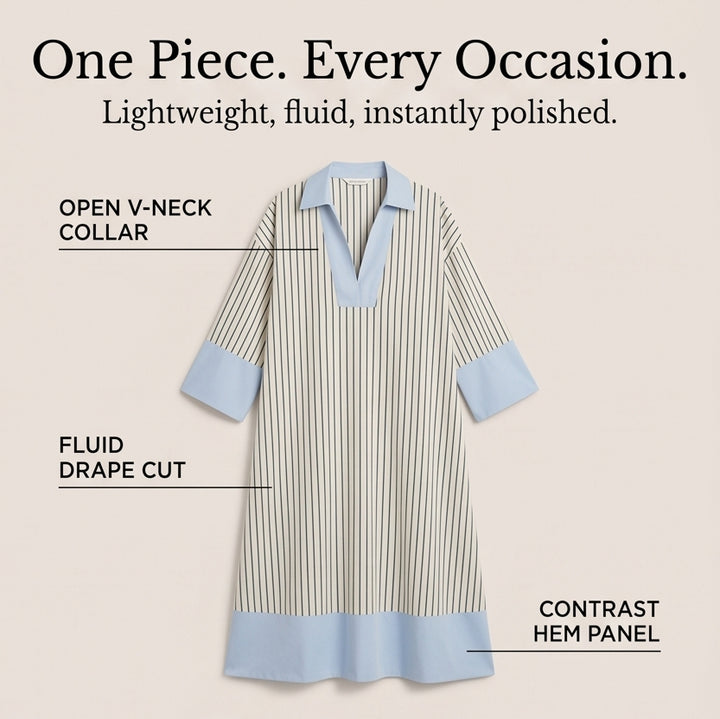 Lightweight Striped Midi Dress