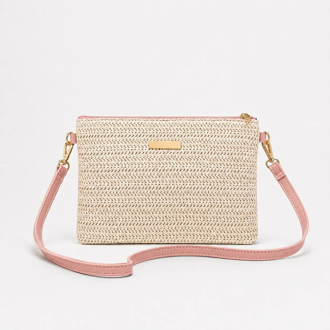 Woven Straw Crossbody Clutch Bag for Women