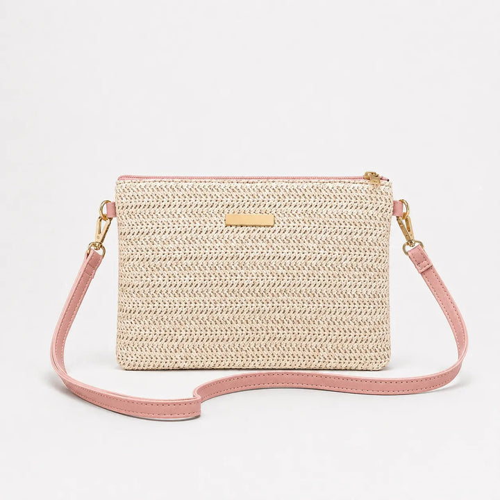 Woven Straw Crossbody Clutch Bag for Women