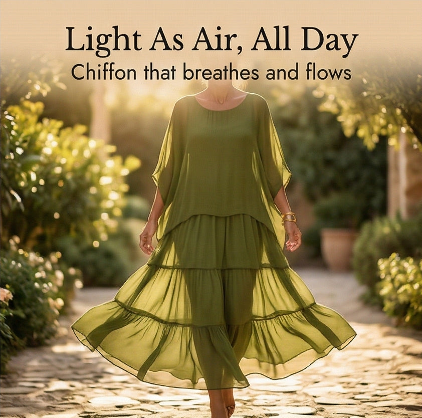 Flowing Tiered Chiffon Maxi Dress