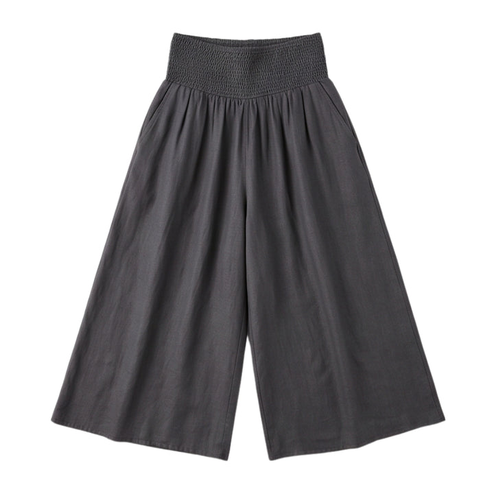 Smocked Waist Wide Leg Palazzo Pants