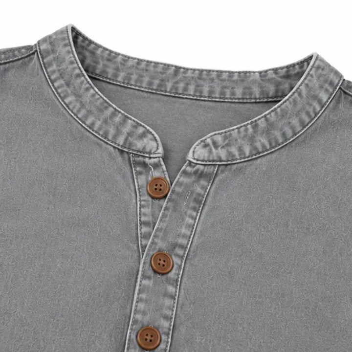 Henley Tunic Top with Side Buttons for Women