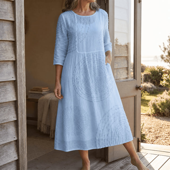 Embossed Texture Midi Dress