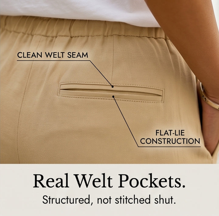 Cotton-Linen Drawstring Capri