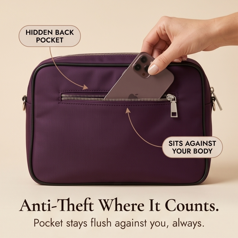 Multi-Pocket Shoulder Bag with Anti-Theft Design
