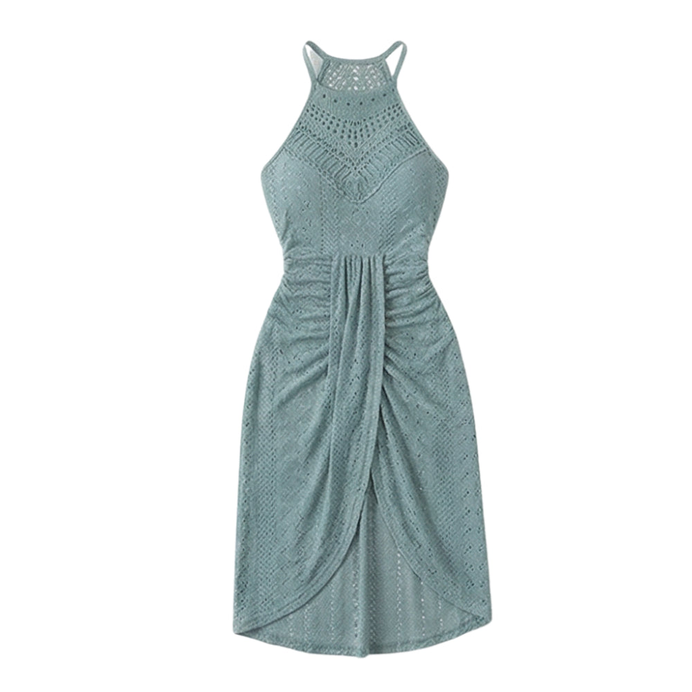 Lace Halterneck Maxi Dress