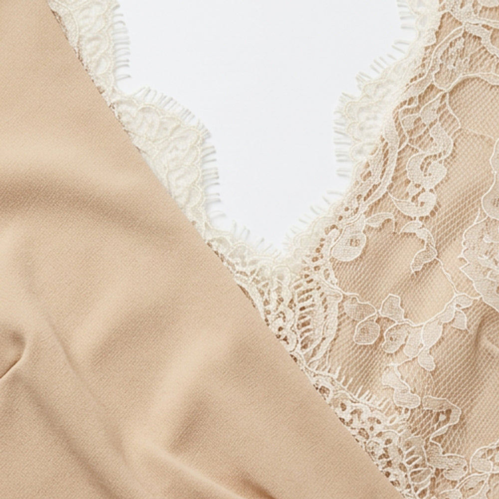 Pearl Belted Lace Sleeve Mini Dress
